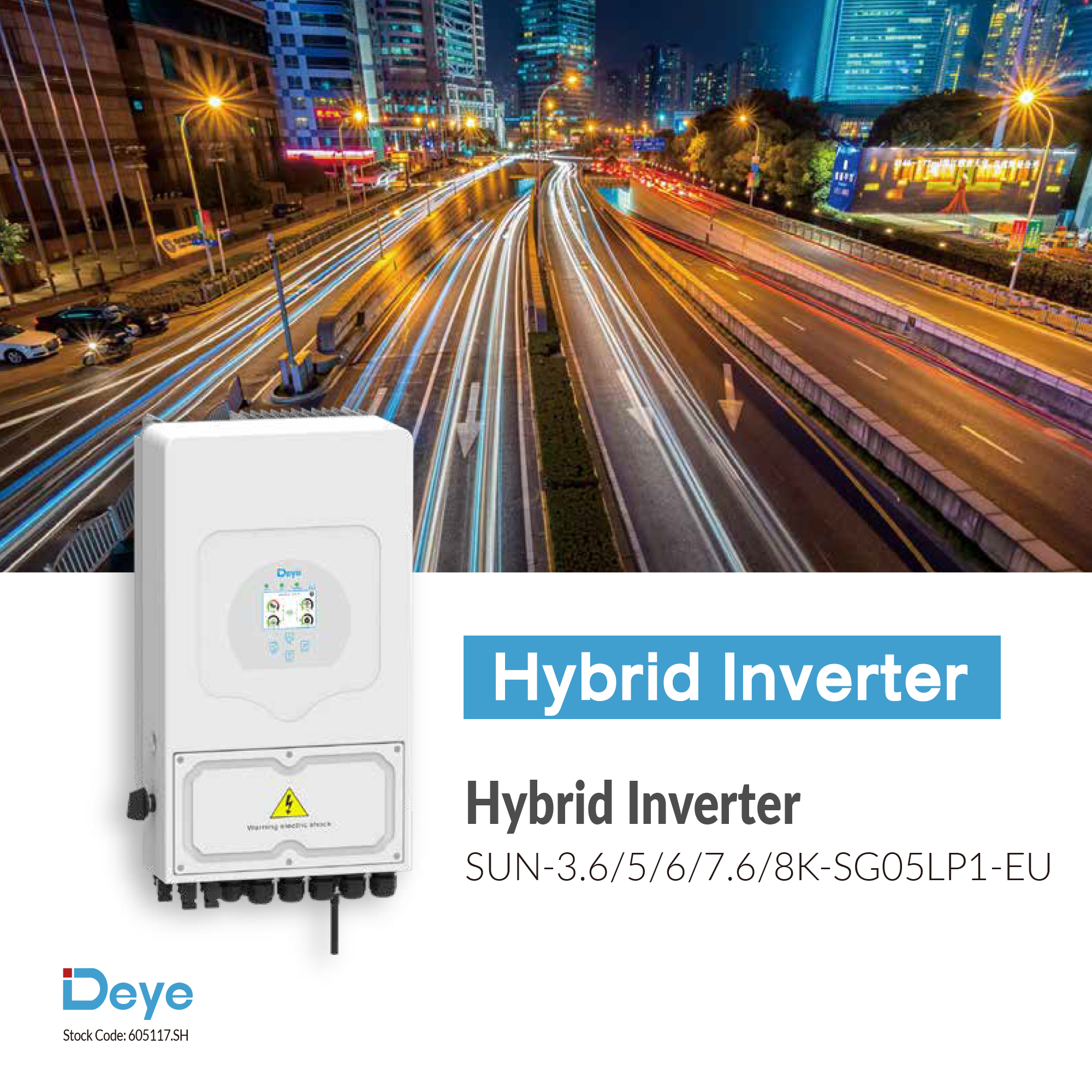 ชุดโซล่าเซลล์ Deye Hybrid inverter 5 kW พร้อมติดตั้ง