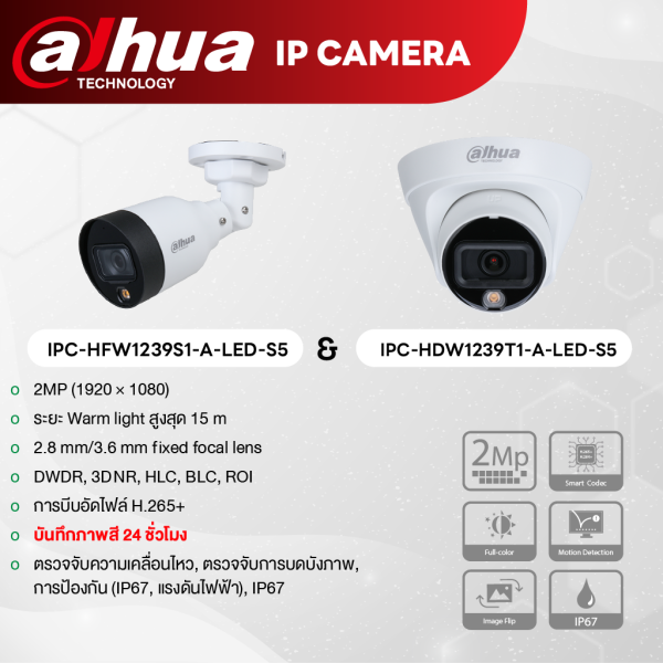 กล้องวงจรปิด Dahua IP Camera ชุด 12 ตัว ความคมชัด 2.0MP  ให้ภาพชัดแม้แสงน้อย ราคาพิเศษ - Image 4