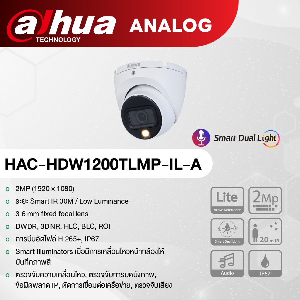 Dahua กล้อง Analog ชัดแม้แสงน้อย + DVR ฟรี HDD 1TB ราคา 13,900.- - Image 3